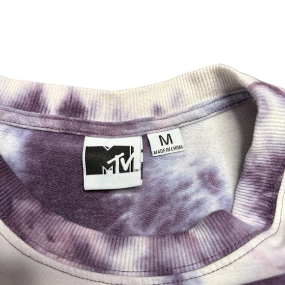 MTV Purple Tie Dye Pullover Sweater Size M - Picture 3 of 4